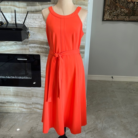 Tommy Hilfiger Orange Fit & Flare Dress L - Picture 2 of 10